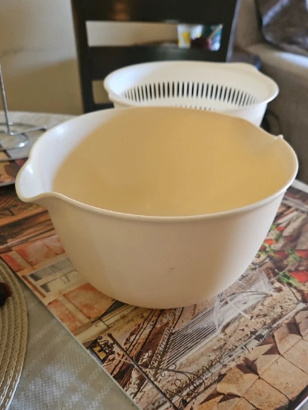 White Salad Spinner Colander Set - Multipurpose Kitchen Strainer
